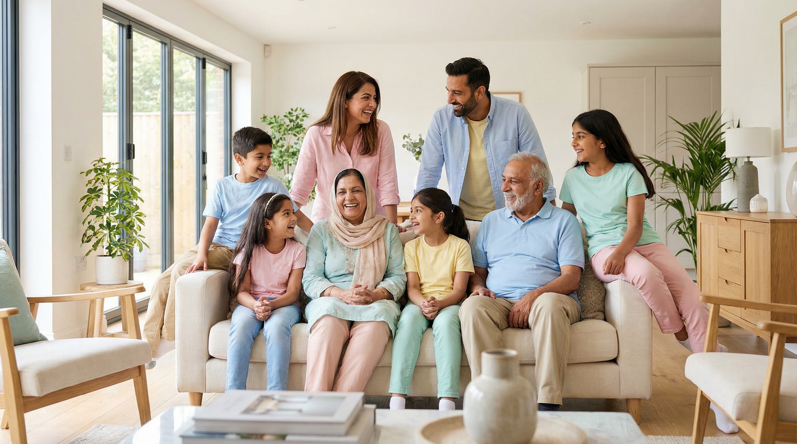 Multi-generational Pakistani family